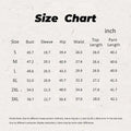 Striped two-piece set size measurements, S–3XL