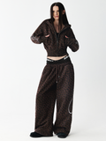 Graffiti leopard baggy sweatpants