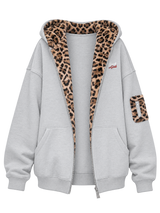 Flower Grey patchwork hoodie