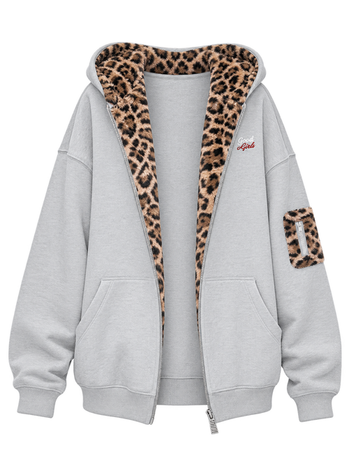 Flower Grey patchwork hoodie