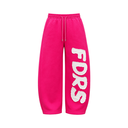 Rose Red leopard patch baggy sweatpants