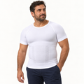 White · Short-sleeve compression shirt on model