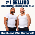 Two models standing together in the compression short tee and tank top